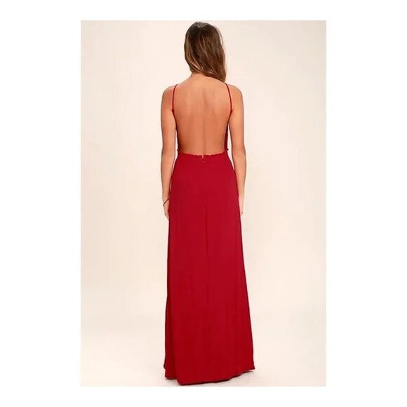 NBD Stephania Red Lace Backless Maxi Dress - Picture 5 of 11
